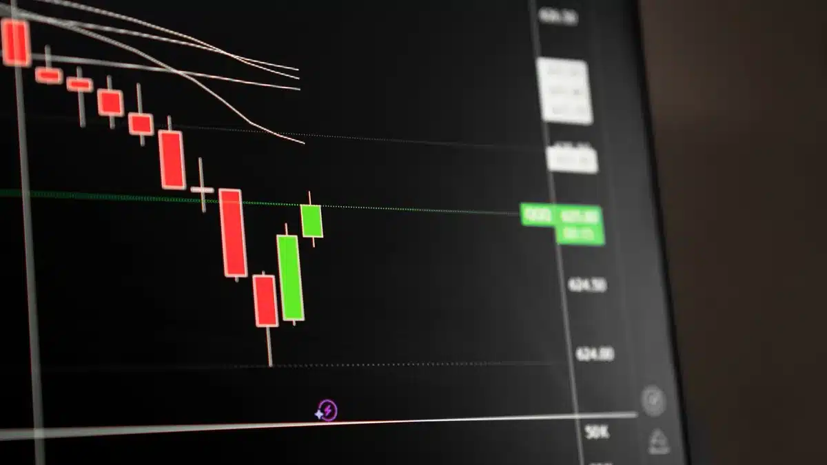 주가 흐름이 표시된 차트 화면