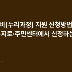 유아학비(누리과정) 지원 신청방법: 보호자가 복지로·주민센터에서 신청하는 순서