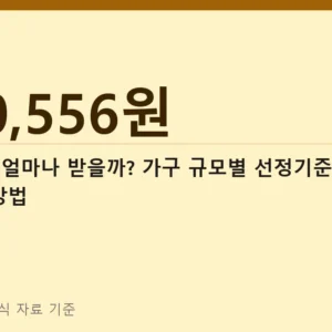 생계급여 얼마나 받을까? 가구 규모별 선정기준과 급여액 계산 방법